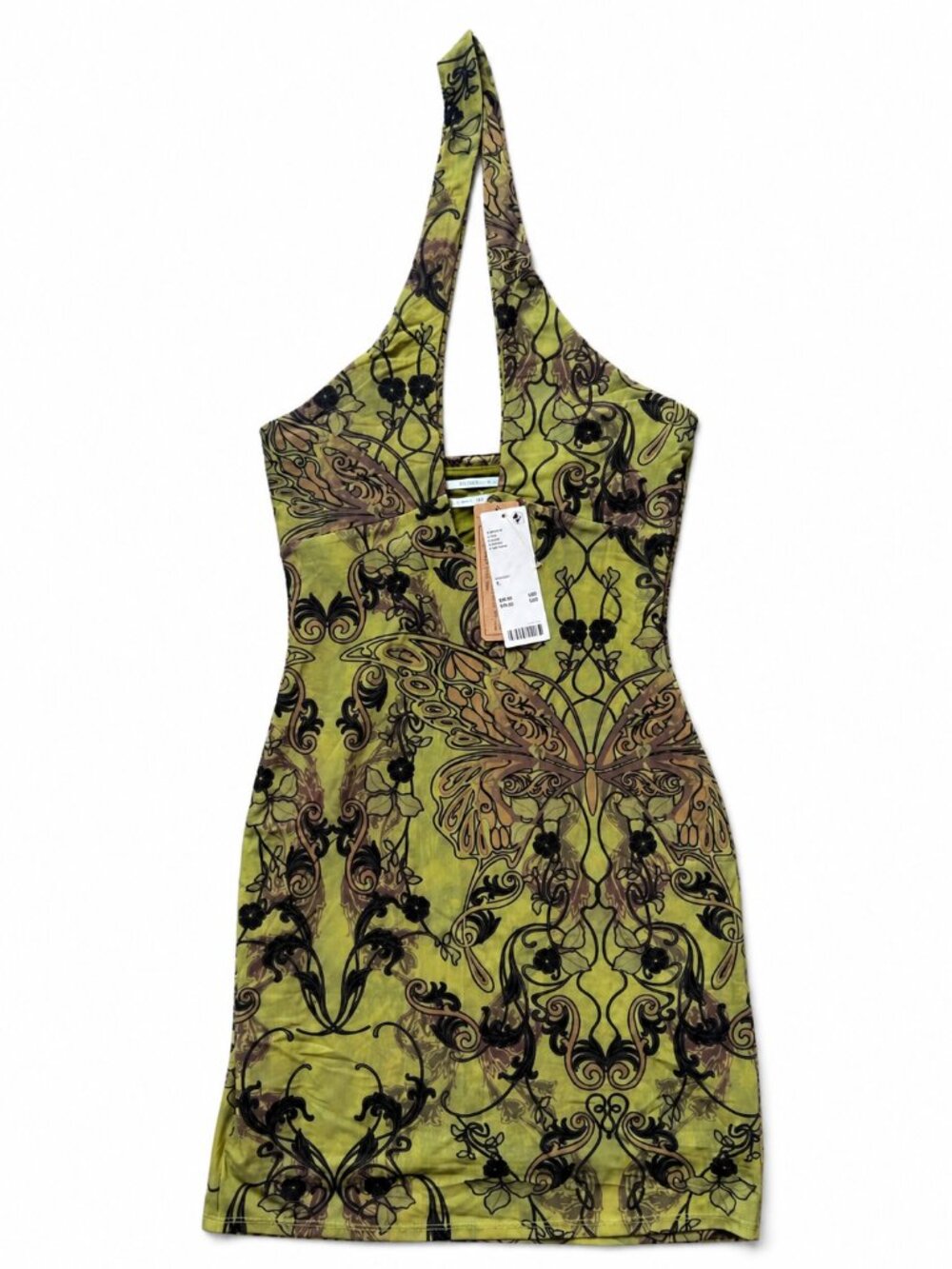 Urban Outfitters Green Lace Halter Mini Dress XS S M L NWT - Picture 2 of 6